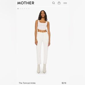 Mother the Tomcat cropped fray ankle jeans